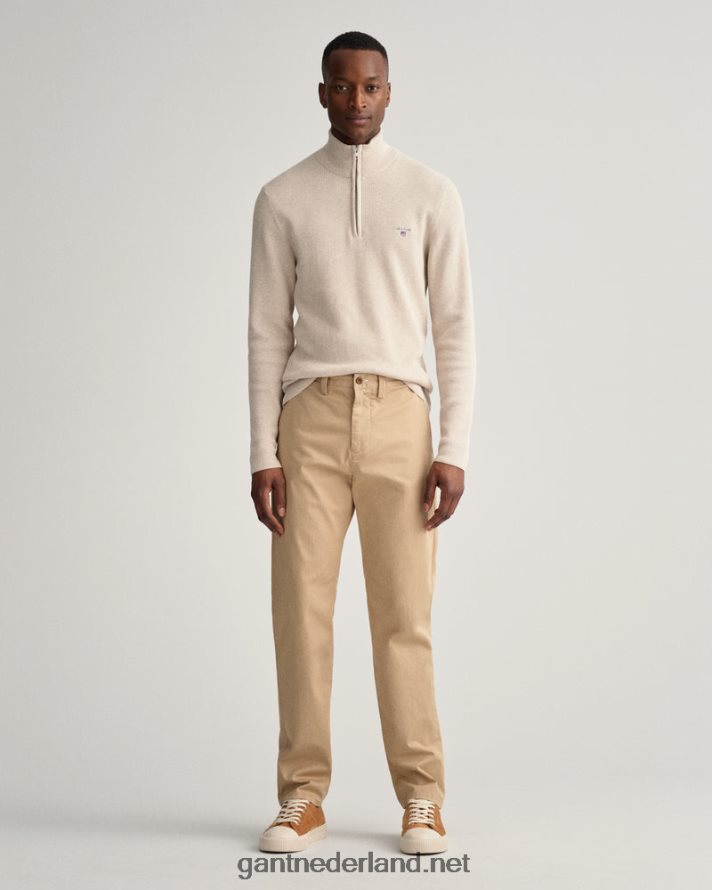 GANT Heren donker kaki allister regular-fit chino van keperstof R48460424