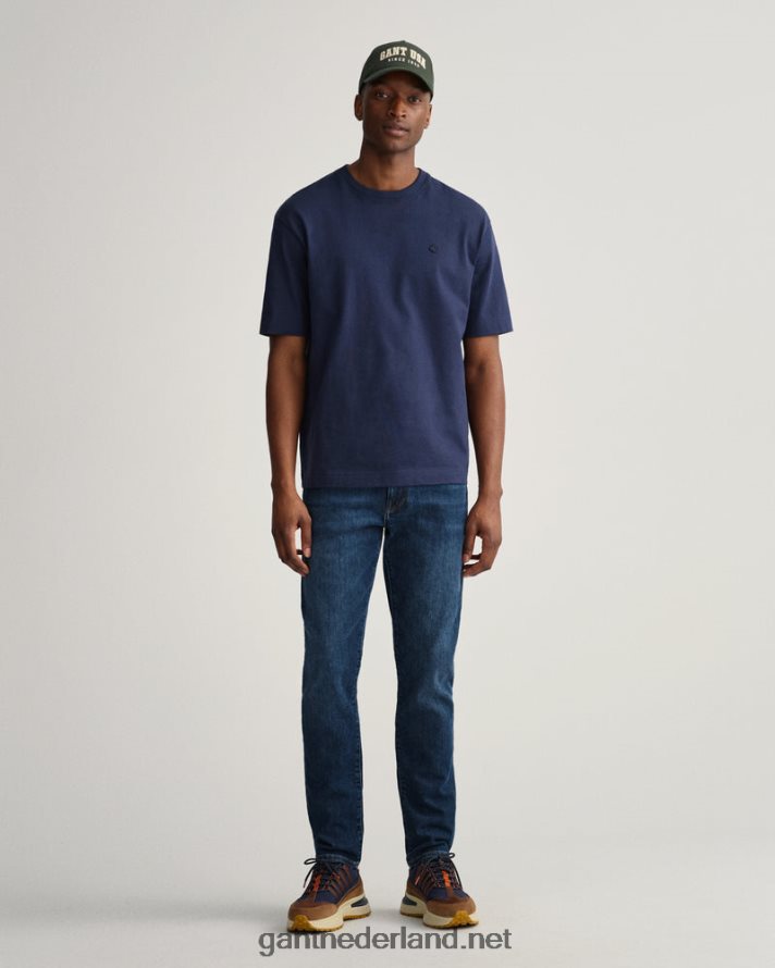 GANT Heren donkerblauw ingedragen hayes slim fit spijkerbroek R48460403
