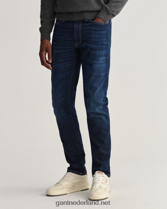 GANT Heren donkerblauw ingedragen maxen extra slim fit active-recover jeans R48460422
