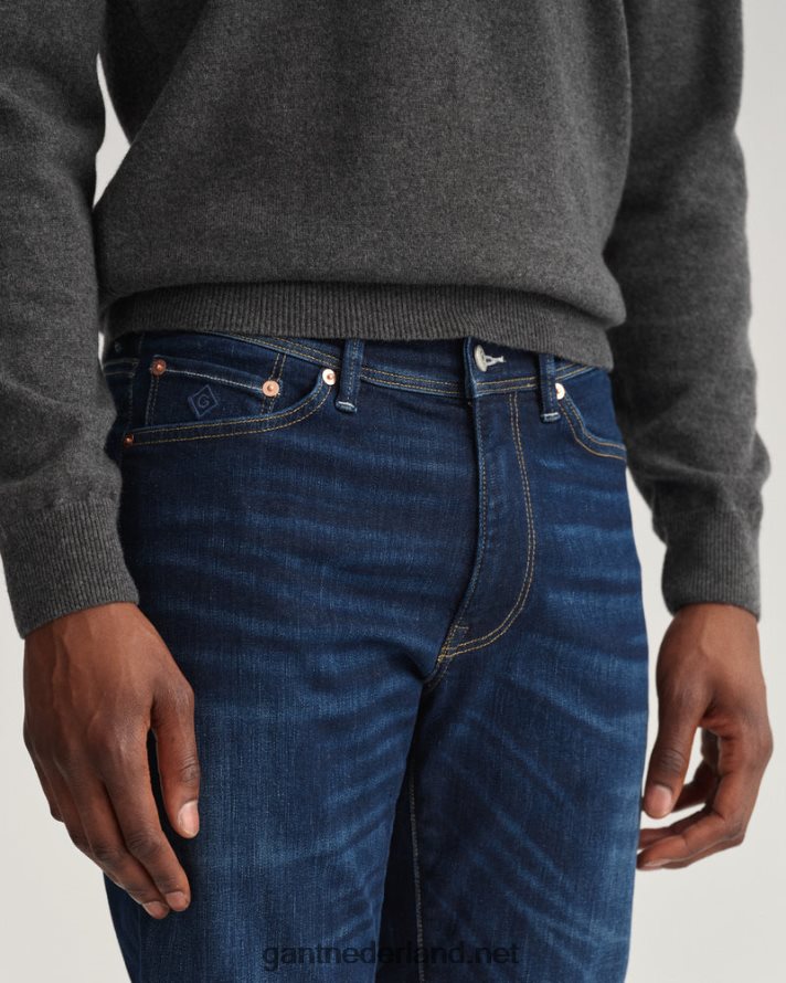 GANT Heren donkerblauw ingedragen maxen extra slim fit active-recover jeans R48460422