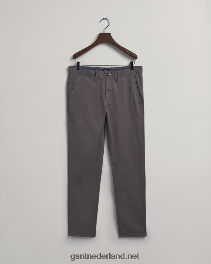 GANT Heren grafiet Hallden slim-fit chino van keperstof R48460417