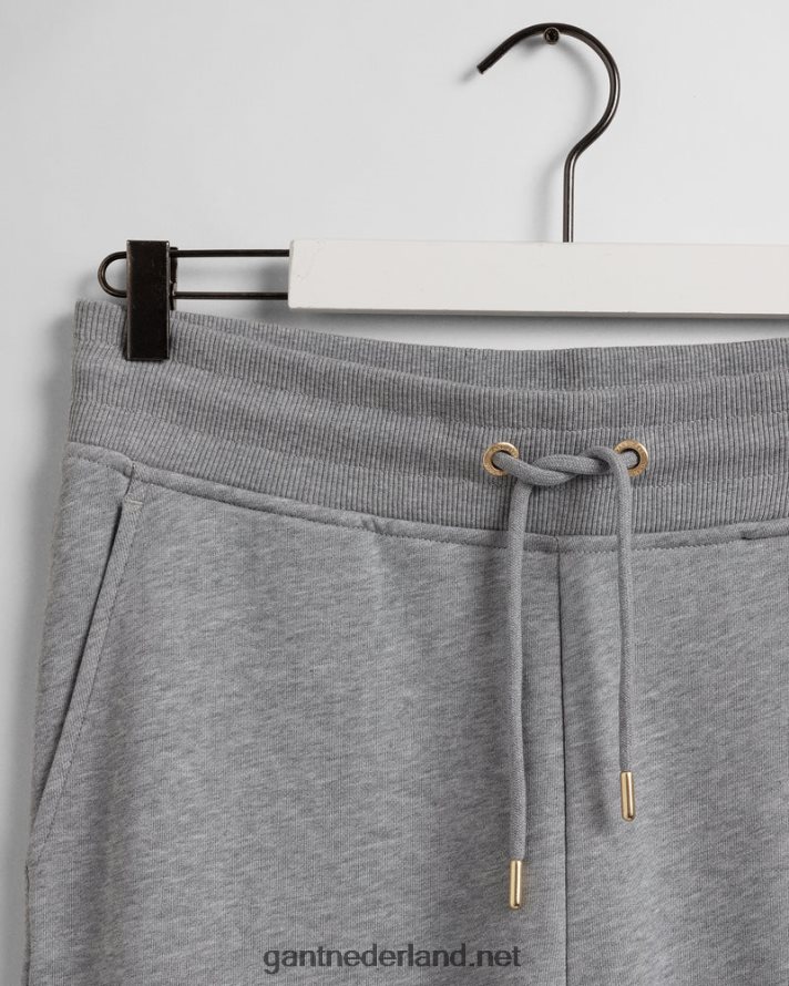 GANT Heren grijs gemêleerd archief schild joggingbroek R48460270