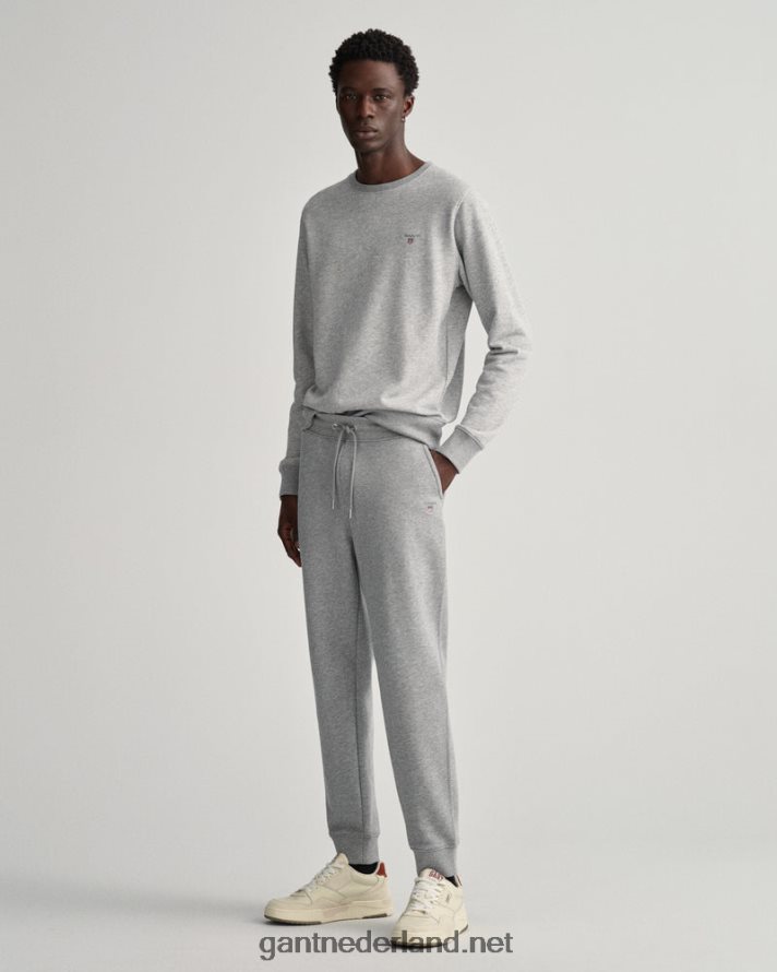 GANT Heren grijs gemêleerd originele joggingbroek R48460275