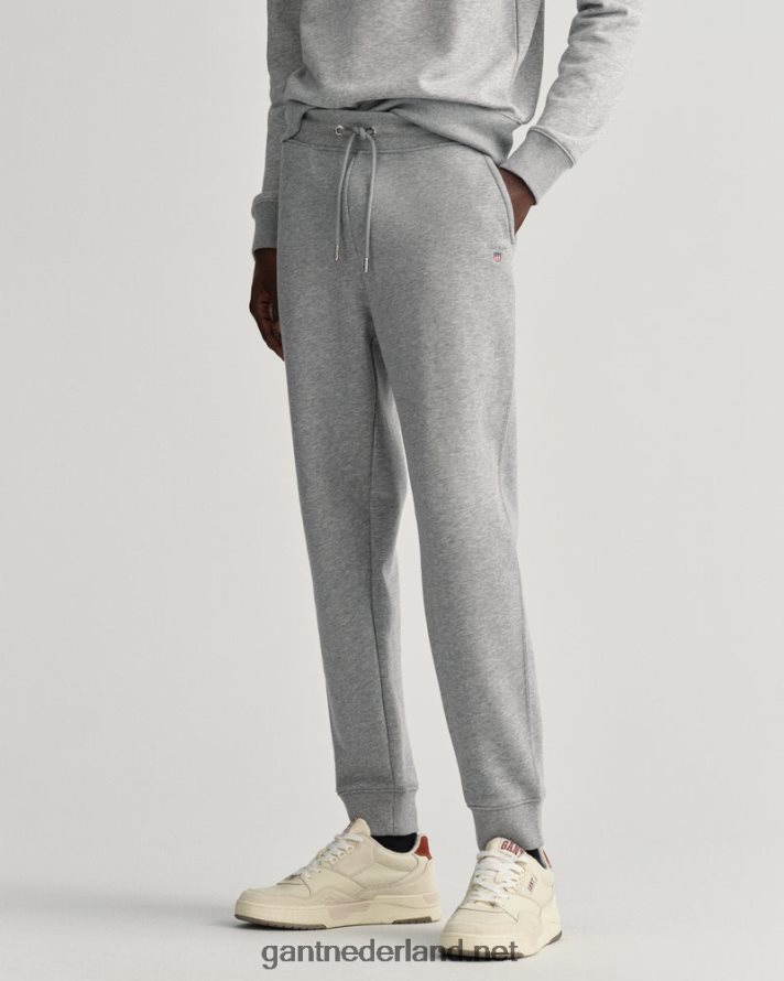 GANT Heren grijs gemêleerd originele joggingbroek R48460275