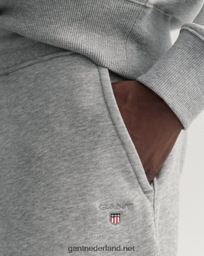 GANT Heren grijs gemêleerd originele joggingbroek R48460275