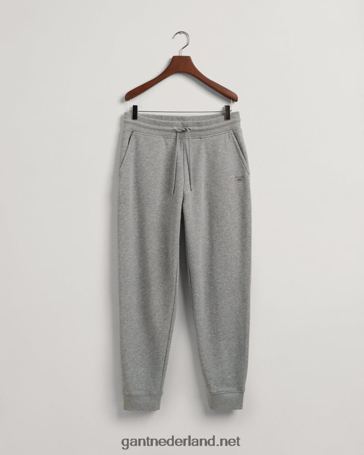 GANT Heren grijs gemêleerd originele joggingbroek R48460275