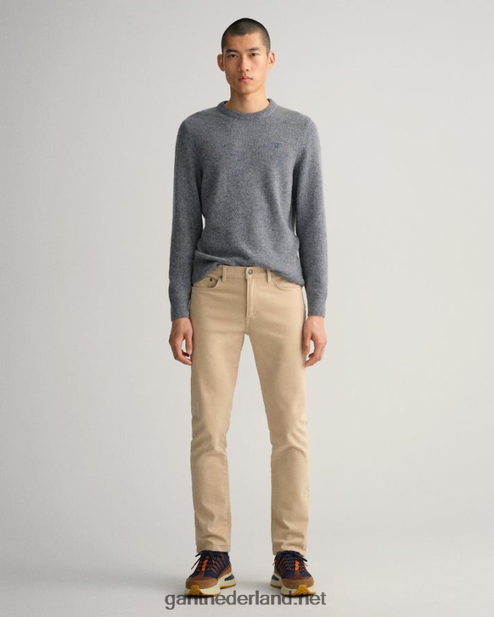 GANT Heren hazelnoot beige arley regular fit jeans van zachte keperstof R48460421