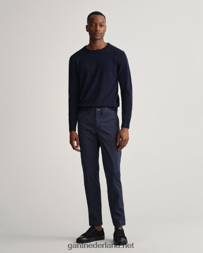 GANT Heren marinier Hallden slim-fit chino van keperstof R48460411