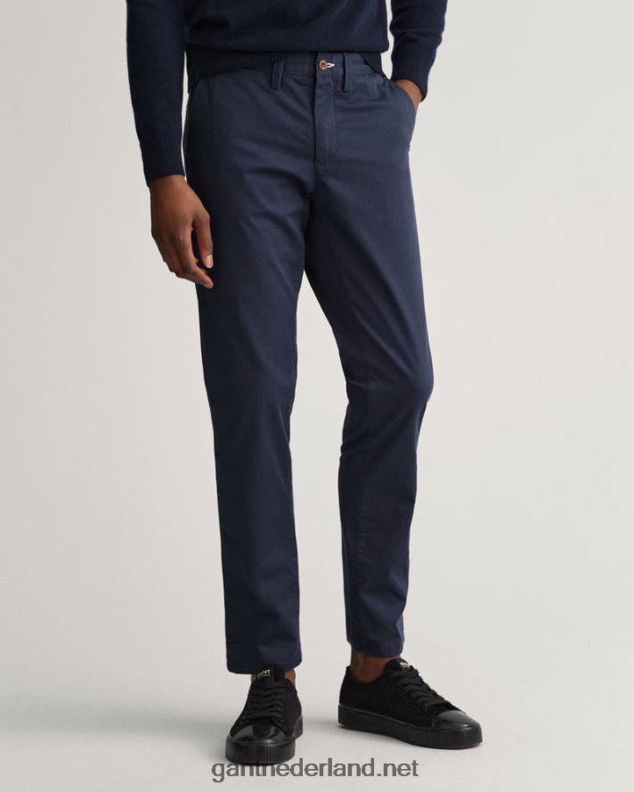 GANT Heren marinier Hallden slim-fit chino van keperstof R48460411