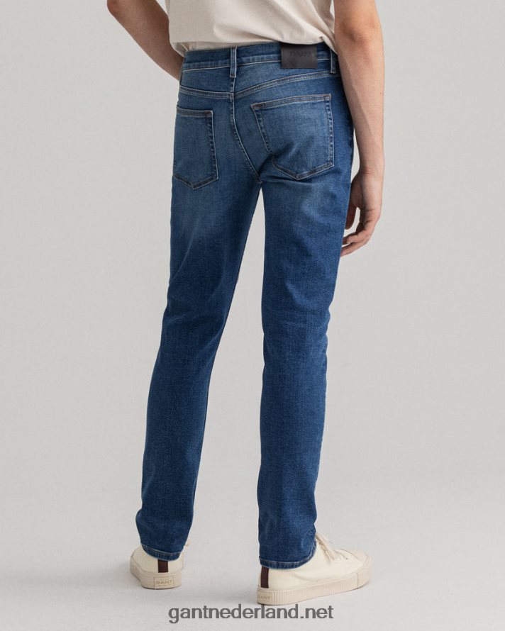GANT Heren middenblauw ingebroken maxen extra slim fit retro shield jeans R48460416