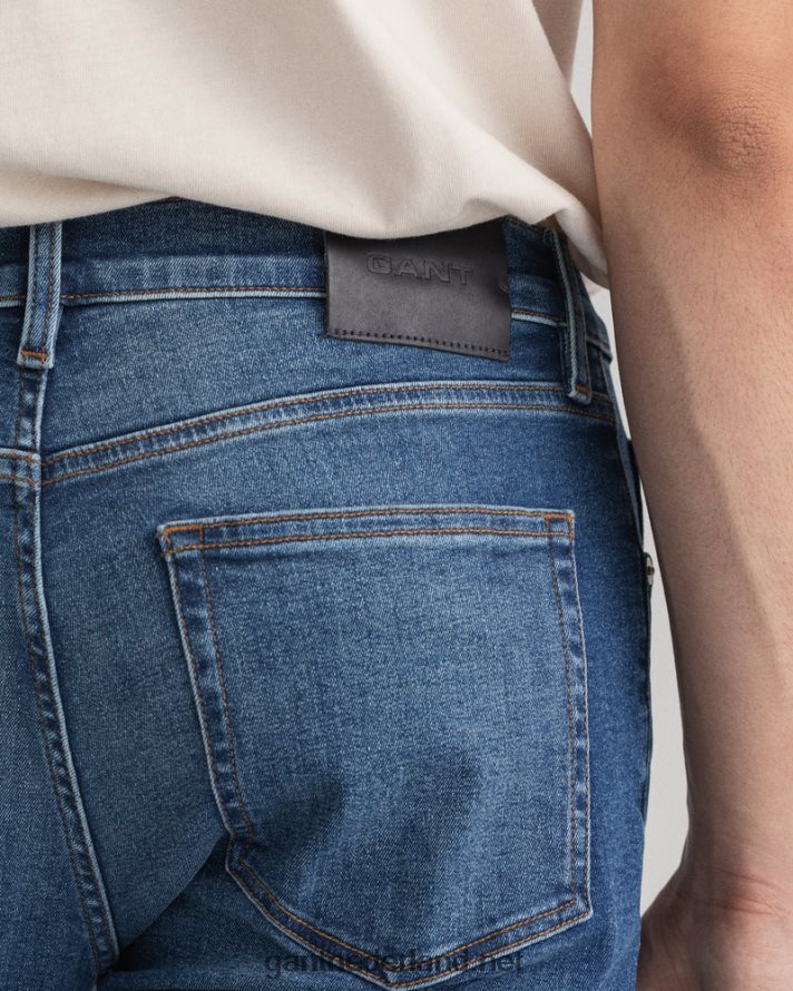 GANT Heren middenblauw ingebroken maxen extra slim fit retro shield jeans R48460416