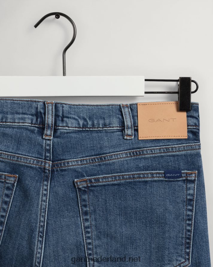 GANT Heren middenblauw ingedragen arley jeans met normale pasvorm R48460414