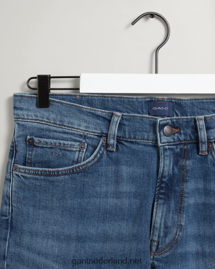 GANT Heren middenblauw ingedragen hayes slim fit spijkerbroek R48460402