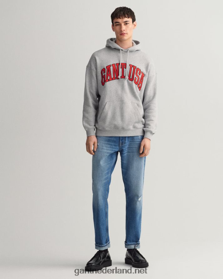 GANT Heren middenblauwe wijnoogst versleten en gescheurde spijkerbroek R48460405