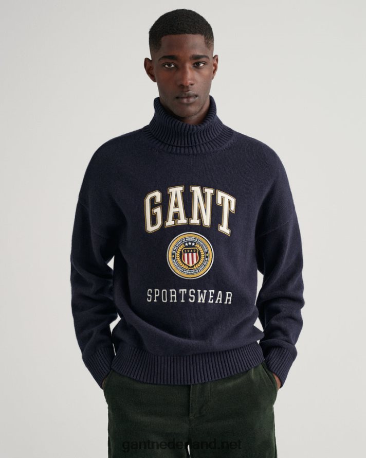 GANT Heren avond blauw crest shield coltrui R48460362
