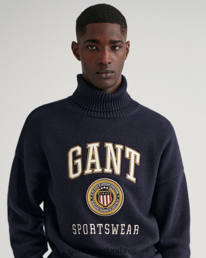 GANT Heren avond blauw crest shield coltrui R48460362