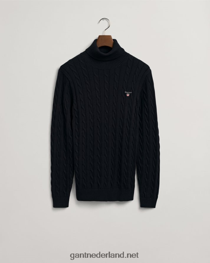 GANT Heren avond blauw katoenen kabel coltrui R48460314