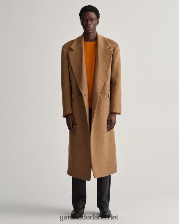 GANT Heren dk mosterd sinaasappel katoenen piqué trui met ronde hals R48460305