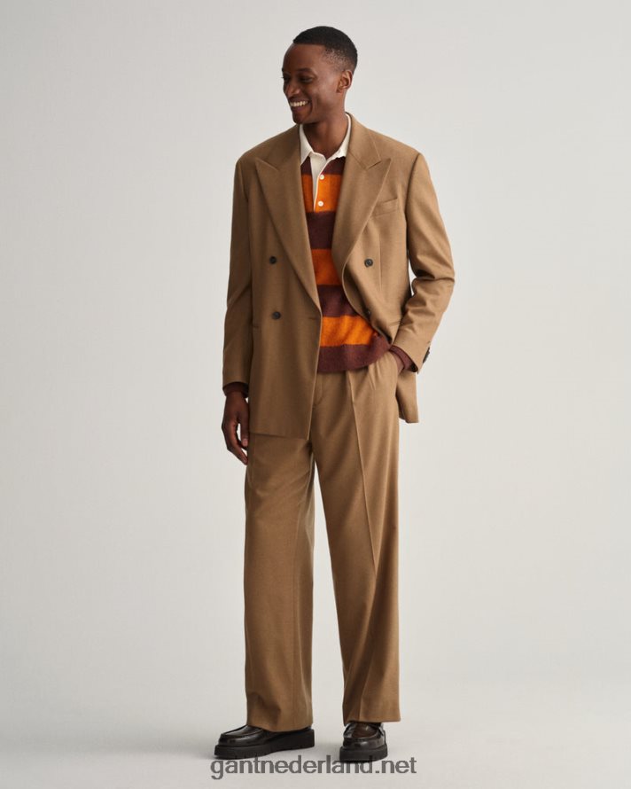 GANT Heren gouden sinaasappel mohair barstripe rugger R48460349