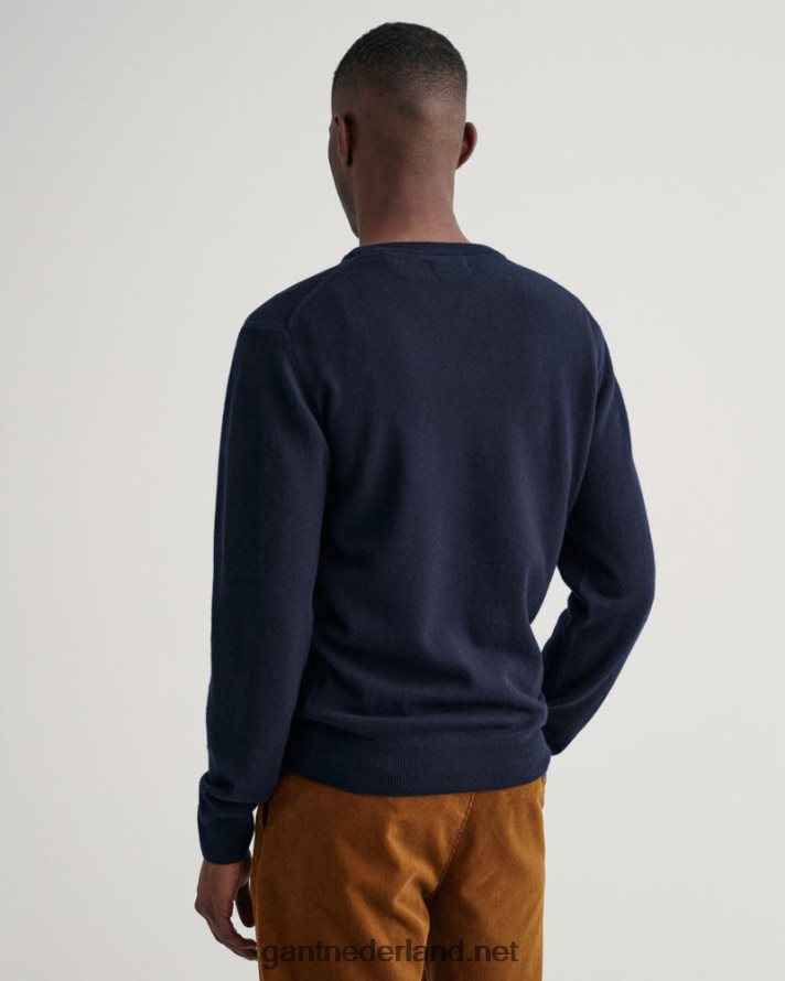 GANT Heren marinier superfijne lamswollen trui met ronde hals R48460322