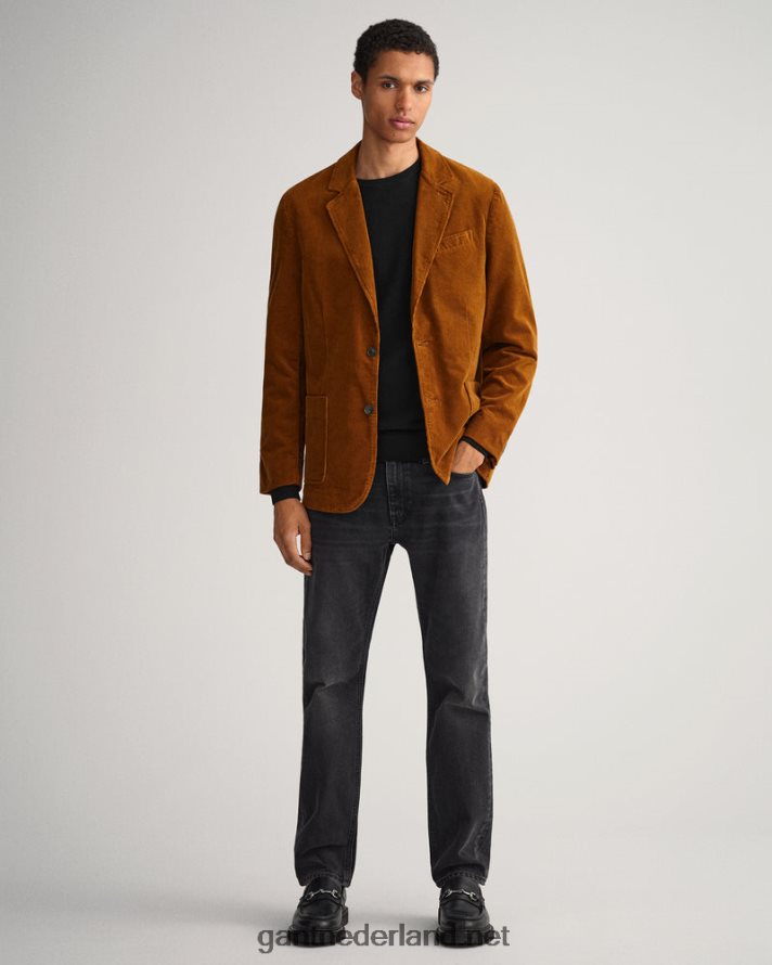 GANT Heren zwart katoenen piqué trui met ronde hals R48460331