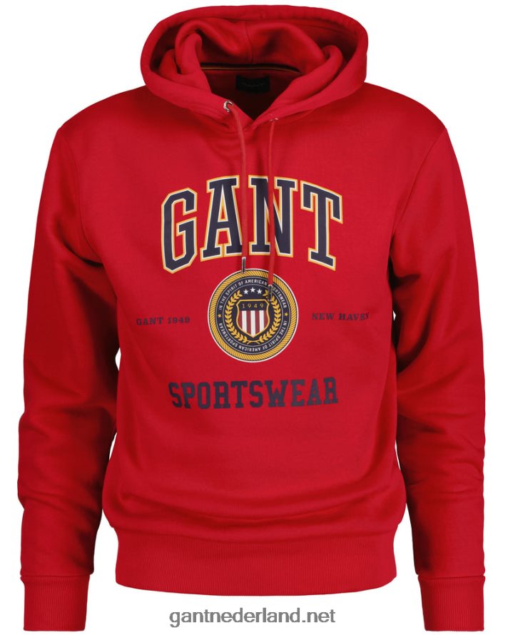 GANT Heren Robijn rood Crest Shield-sweathoodie R48460290