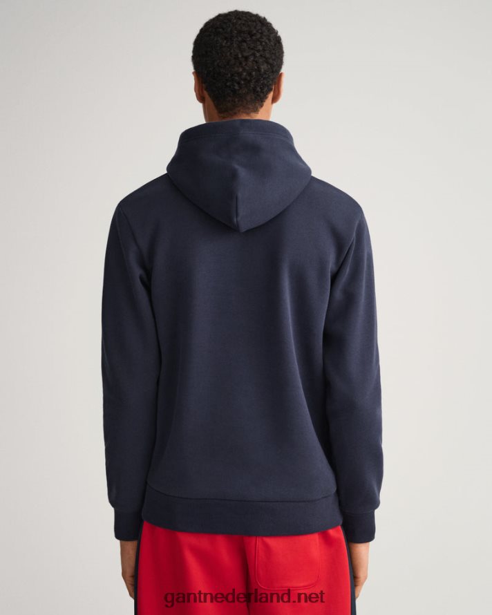 GANT Heren avond blauw Crest Shield-sweathoodie R48460280