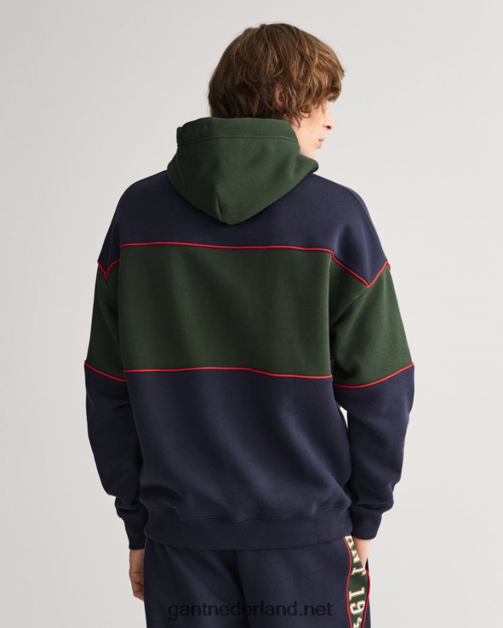 GANT Heren avond blauw Crest schild blok hoodie R48460296