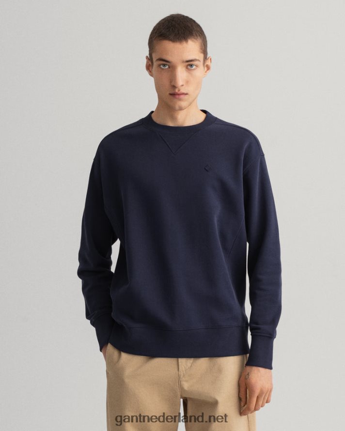 GANT Heren avond blauw icon g essentieel sweatshirt met ronde hals R48460257