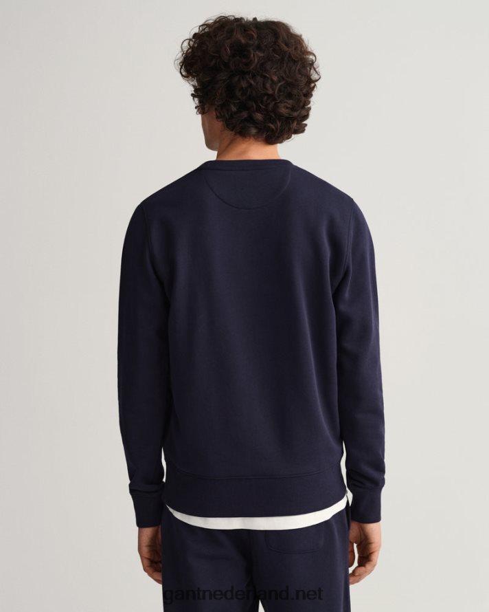 GANT Heren avond blauw origineel sweatshirt met ronde hals R48460288