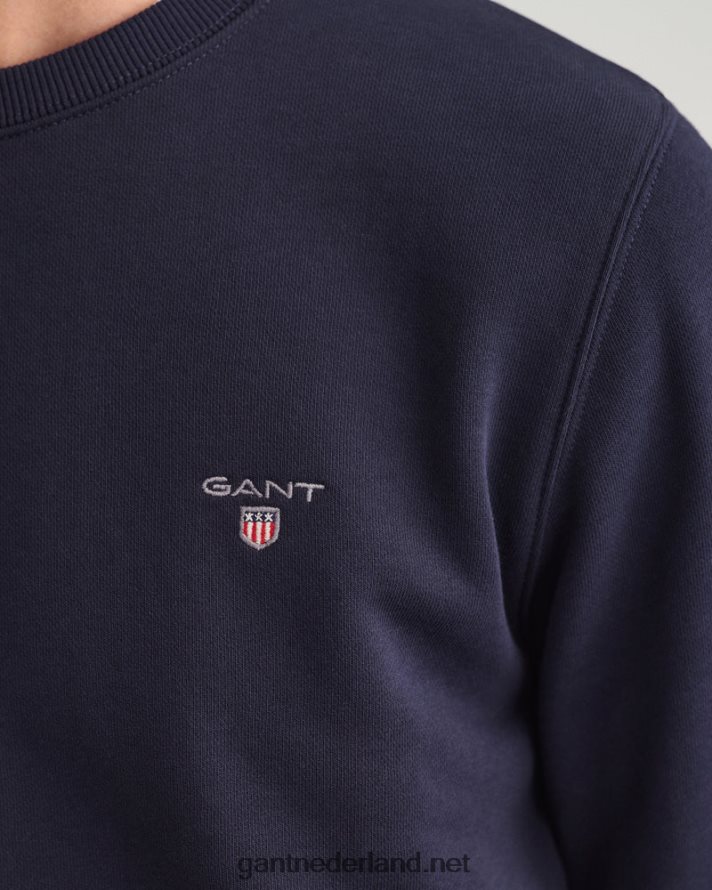 GANT Heren avond blauw origineel sweatshirt met ronde hals R48460288