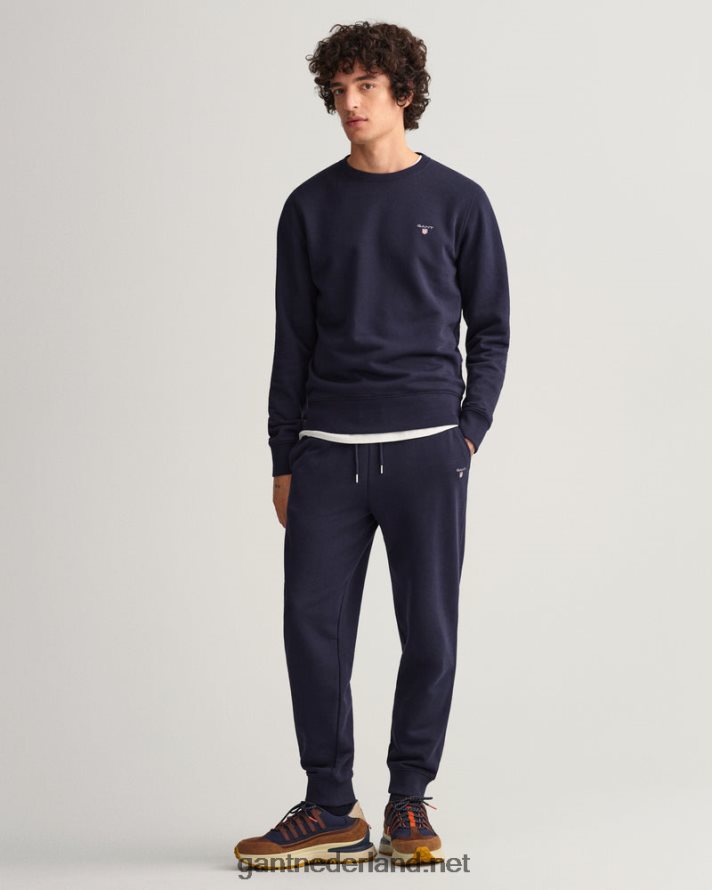 GANT Heren avond blauw origineel sweatshirt met ronde hals R48460288