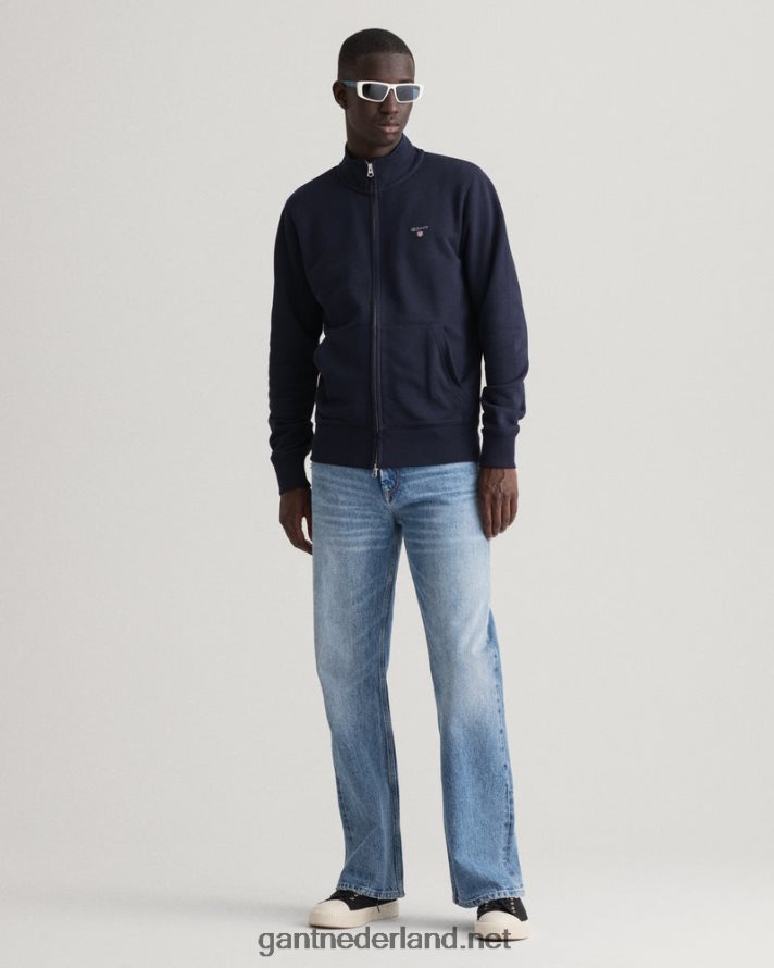 GANT Heren avond blauw origineel vest met volledige ritssluiting R48460278