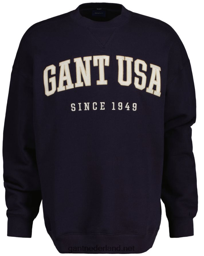 GANT Heren avond blauw usa graphic sweatshirt met ronde hals R48460227