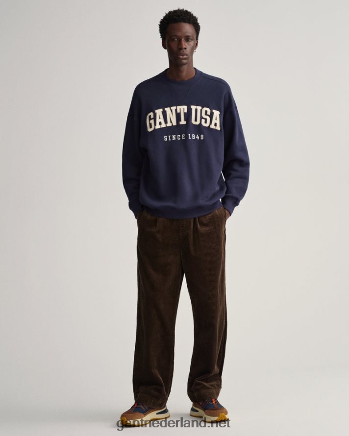 GANT Heren avond blauw usa graphic sweatshirt met ronde hals R48460227