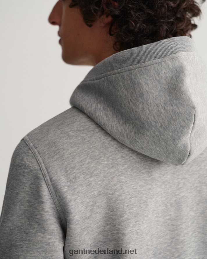 GANT Heren grijs gemêleerd archief schild hoodie R48460235