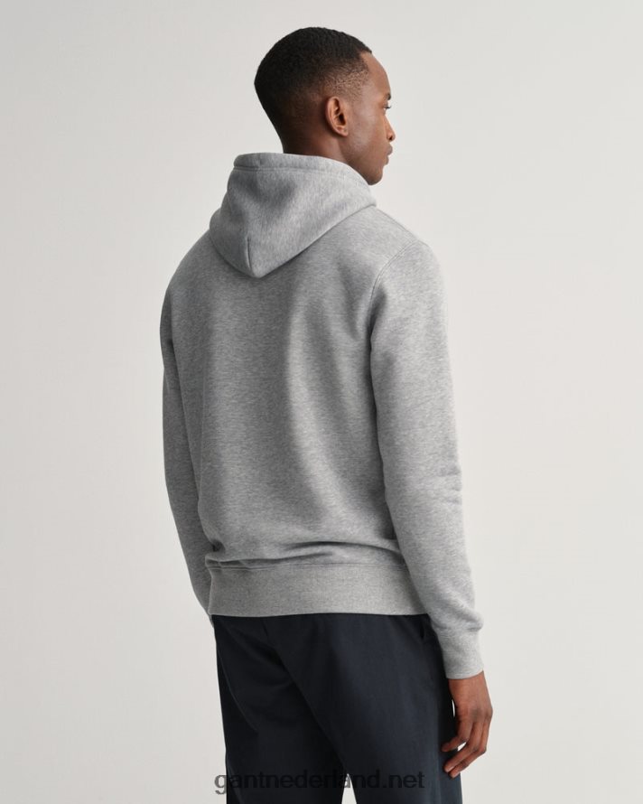 GANT Heren grijs gemêleerd originele sweat-hoodie R48460286