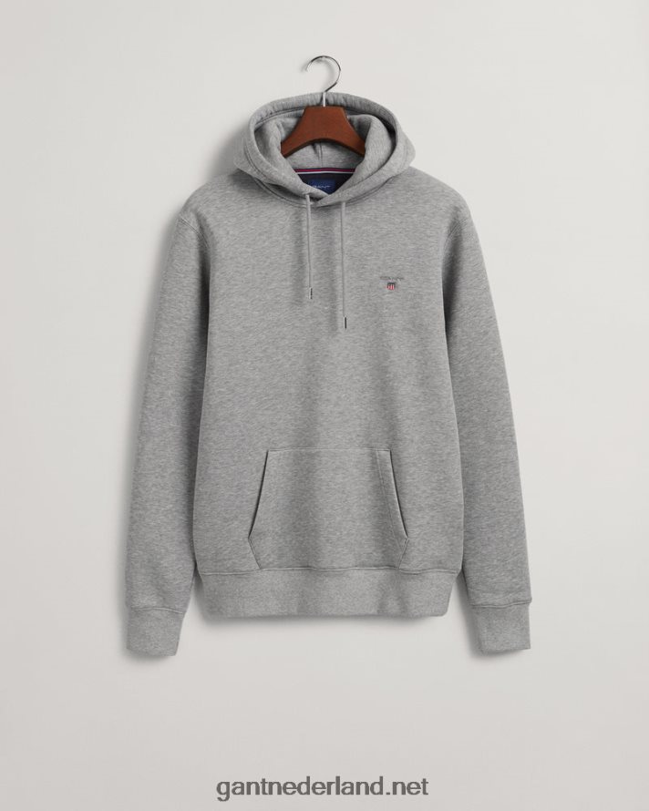 GANT Heren grijs gemêleerd originele sweat-hoodie R48460286