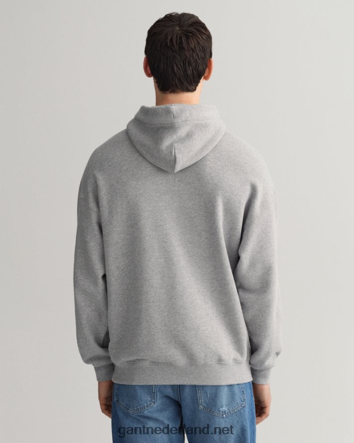 GANT Heren grijs gemêleerd usa grafische sweat hoodie R48460226