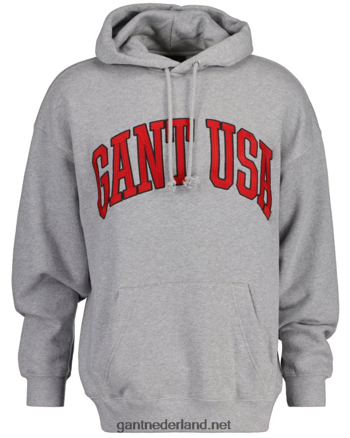 GANT Heren grijs gemêleerd usa grafische sweat hoodie R48460226