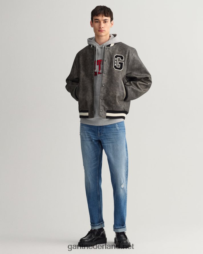 GANT Heren grijs gemêleerd usa grafische sweat hoodie R48460226