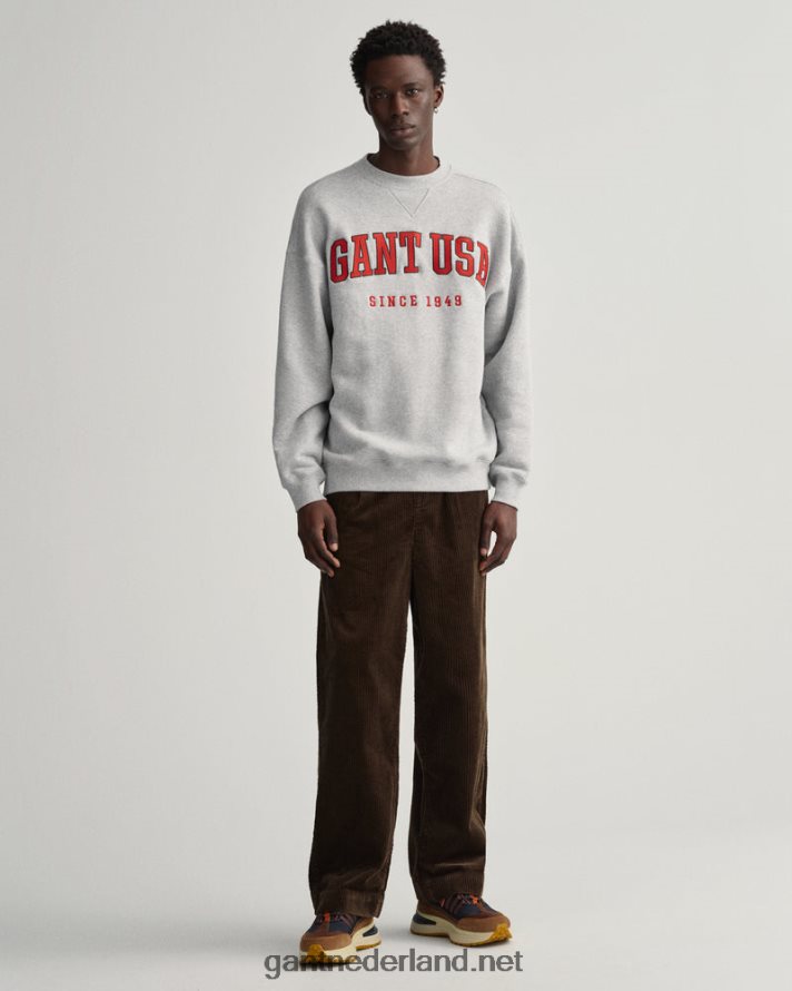 GANT Heren grijs gemêleerd usa graphic sweatshirt met ronde hals R48460230