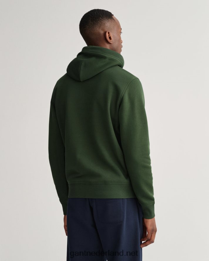 GANT Heren storm groen archief schild hoodie R48460234