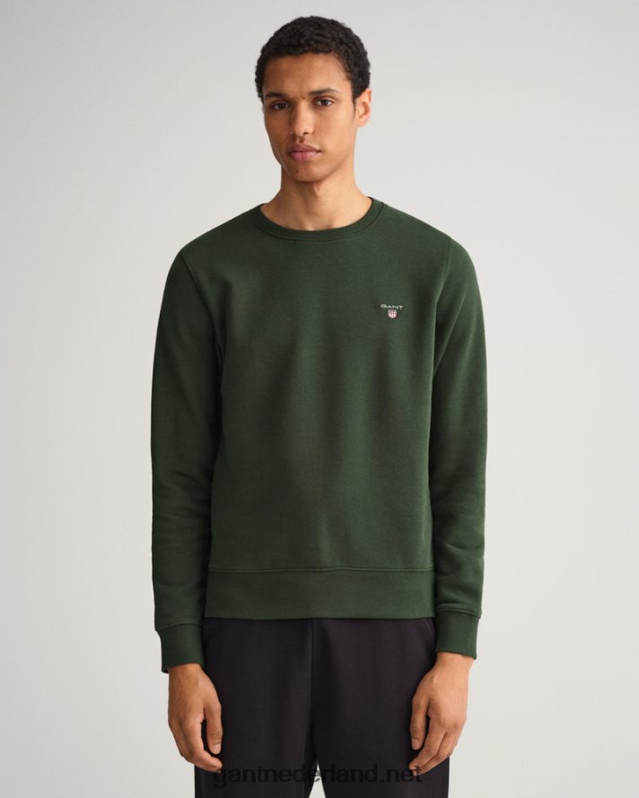 GANT Heren storm groen origineel sweatshirt met ronde hals R48460259