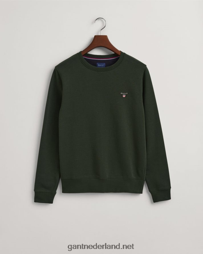 GANT Heren storm groen origineel sweatshirt met ronde hals R48460259