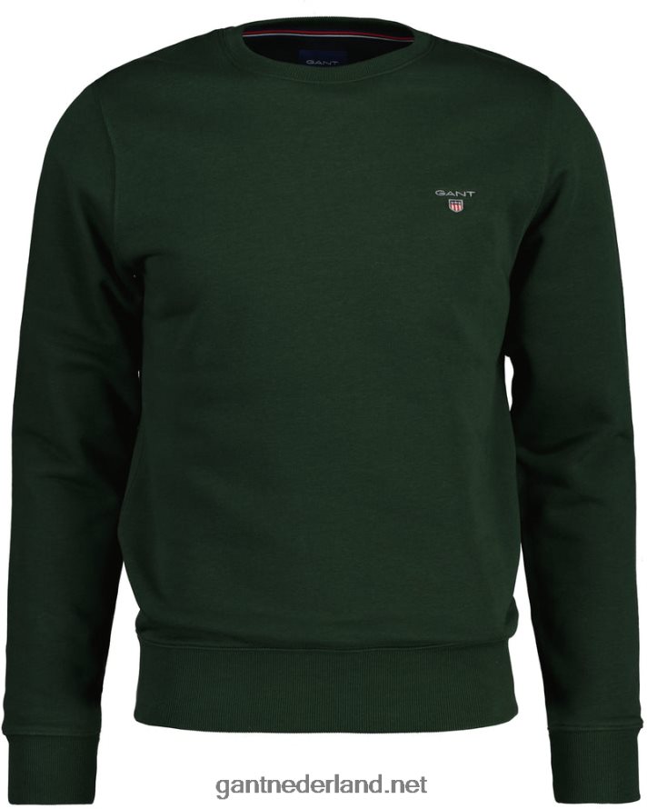 GANT Heren storm groen origineel sweatshirt met ronde hals R48460259