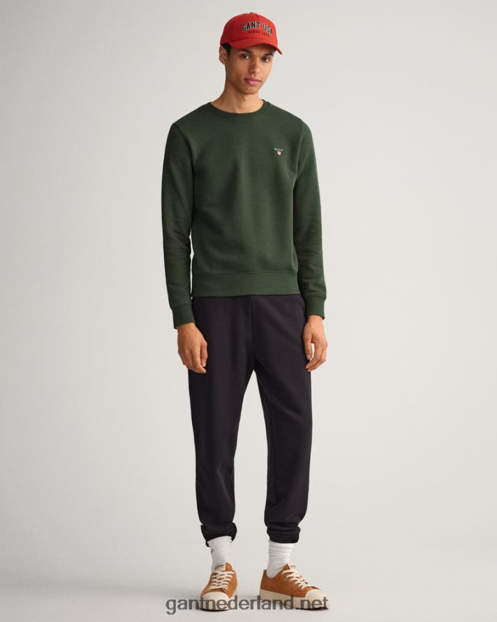 GANT Heren storm groen origineel sweatshirt met ronde hals R48460259