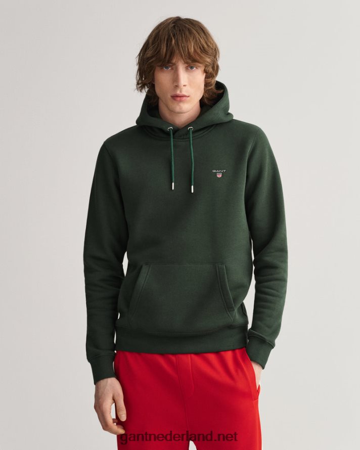 GANT Heren storm groen originele sweat-hoodie R48460248