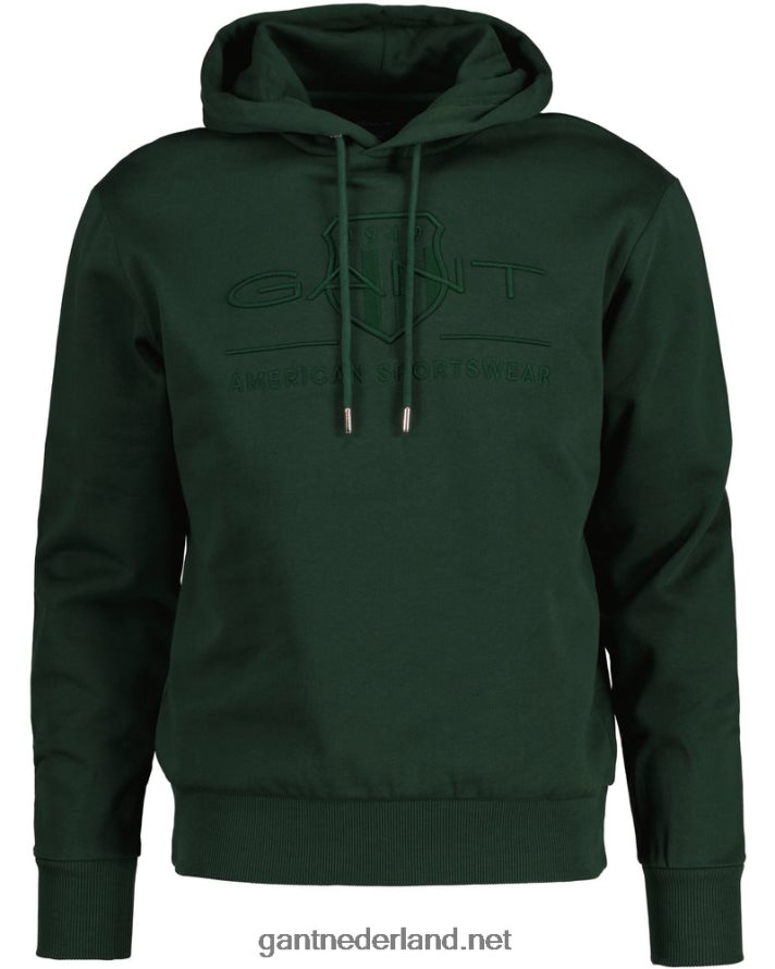 GANT Heren storm groen ton-sur-ton archief schild hoodie R48460261