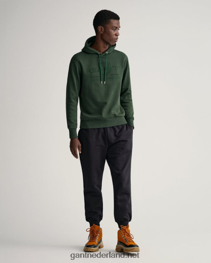 GANT Heren storm groen ton-sur-ton archief schild hoodie R48460261